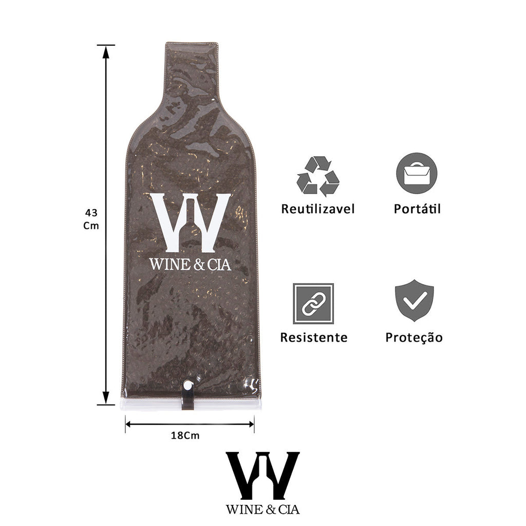 Kit 24 Wine Skins Fume Para Transporte de Garrafas de Vinho Em Segurança