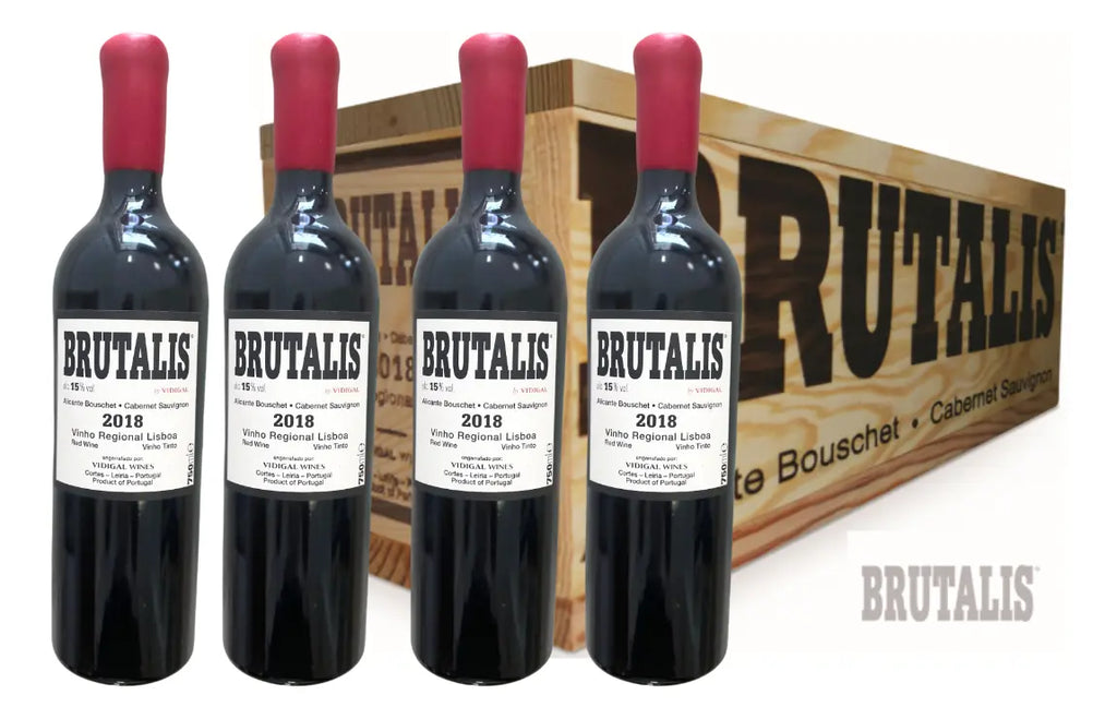 Brutalis Vinho Tinto Português kit com 4 Caixas De Madeira 16 unidades 750ml Promoção