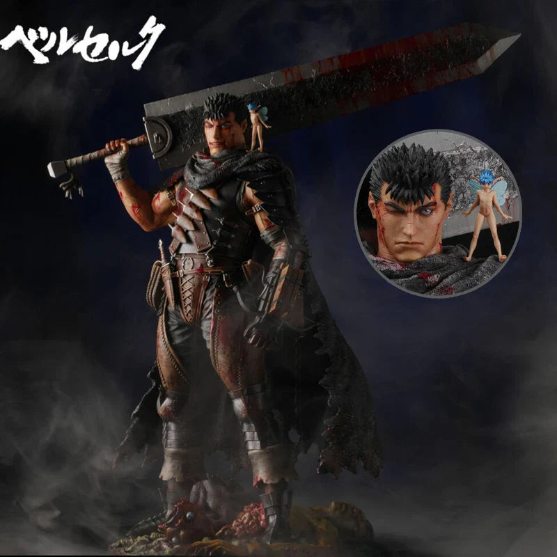 Figura de Anime Berserk Guts de 36cm, Figura de Ação com Armadura Berserker, Modelo Colecionável Zodd/Cavaleiro da Morte