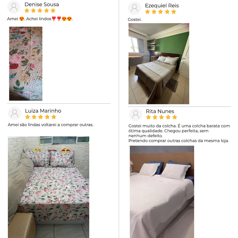 Colcha Matelasse Solteiro Cores 2pçs Camesa 160x230