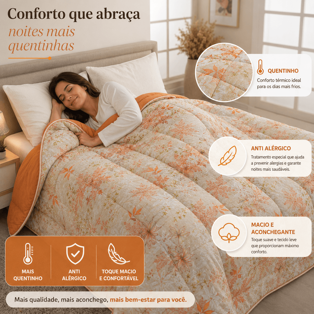 Edredom Malha 100% Algodão Casal Solteiro Queen E King Cobertor Dupla Face Antialérgico Premium Poa