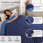 Edredom Malha 100% Algodão Casal Solteiro Queen E King Cobertor Dupla Face Antialérgico Premium Poa