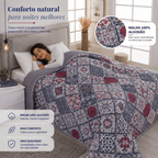 Edredom Malha 100% Algodão Casal Solteiro Queen E King Cobertor Dupla Face Antialérgico Premium Flower