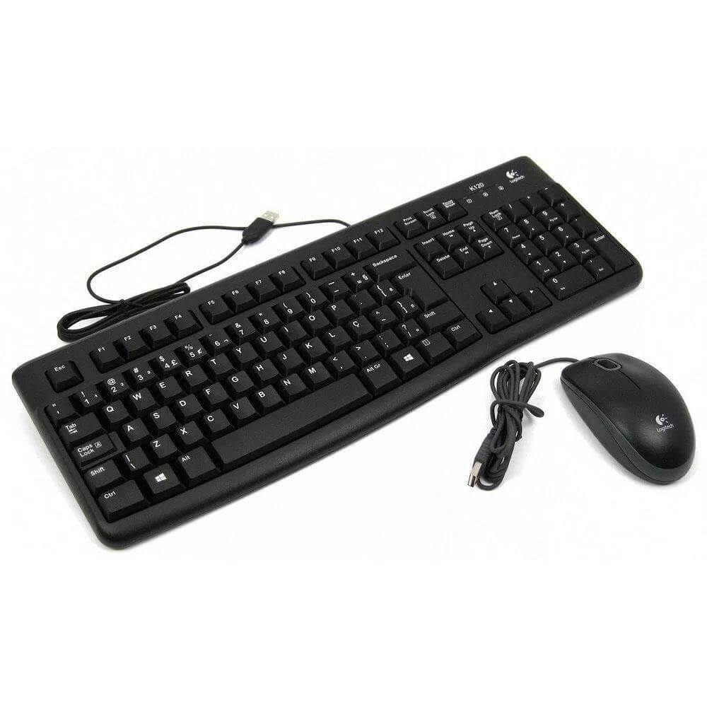 Kit Teclado e Mouse Logitech MK120 1000DPI ABNT2