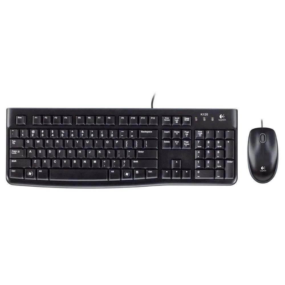 Kit Teclado e Mouse Logitech MK120 1000DPI ABNT2