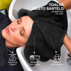 Kit 50 Toalhas de Rosto para Salão Manicure Barbearia 100% Algodão Preta