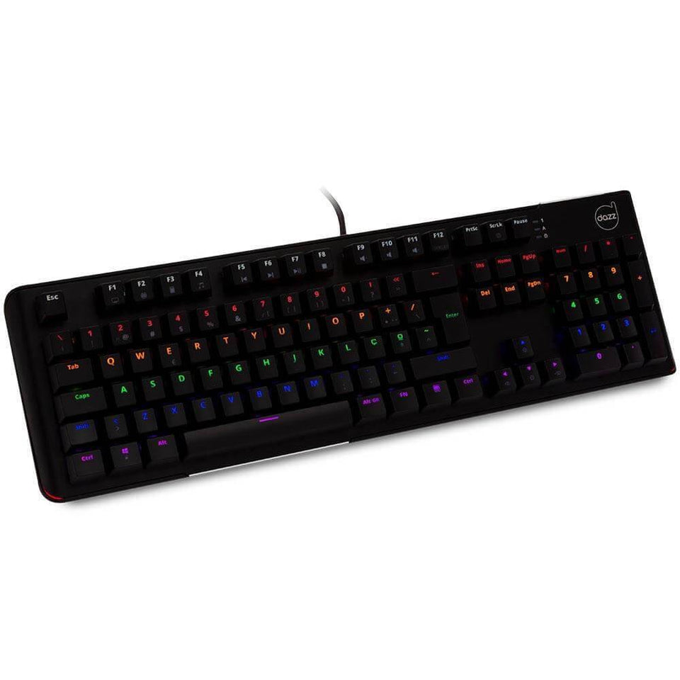 Teclado Gamer DAZZ Mecânico Predator LED RGB ABNT2