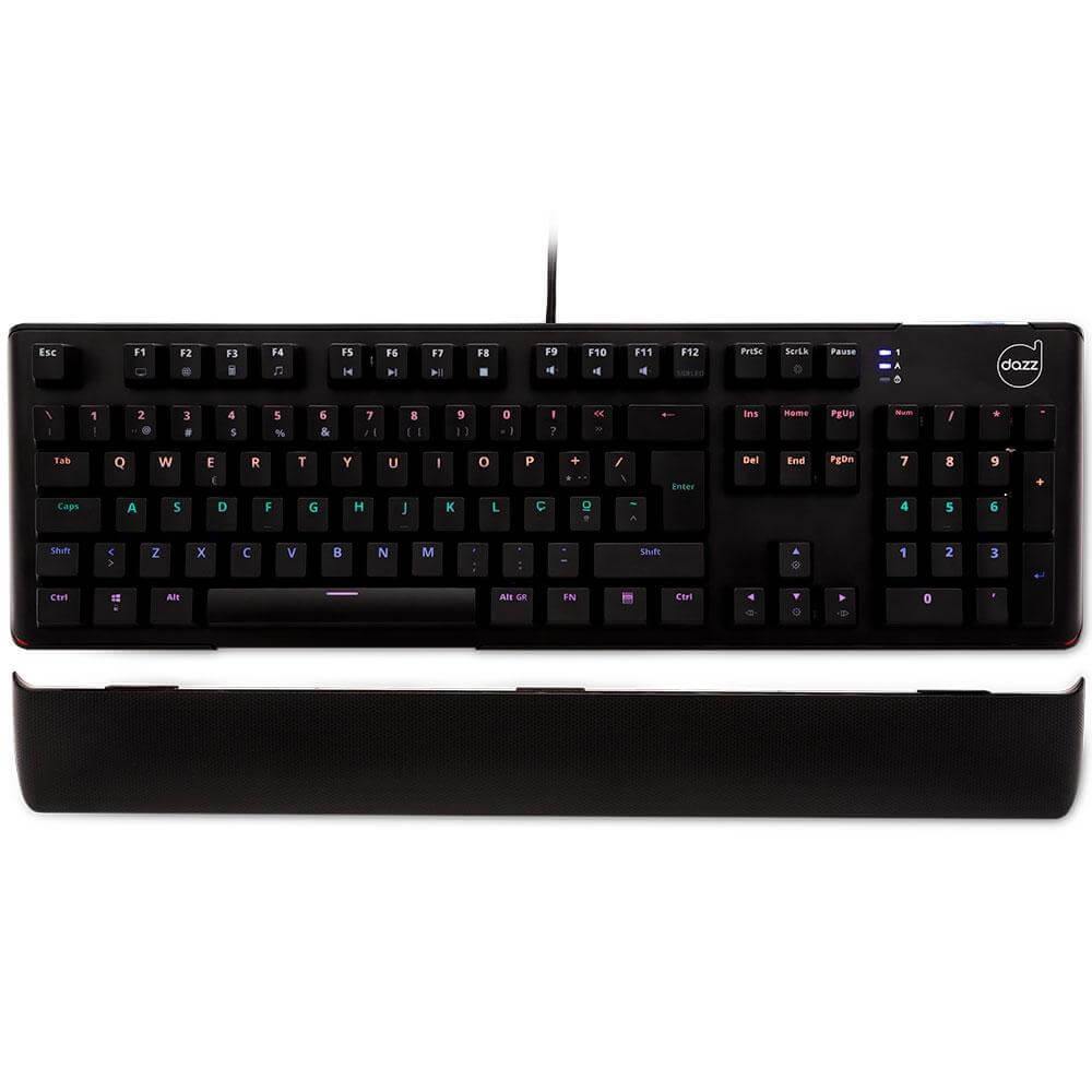 Teclado Gamer DAZZ Mecânico Predator LED RGB ABNT2