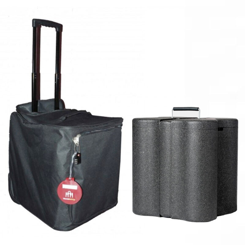Transbottle Para 6 Garrafas + Mala Exclusiva de Transporte Segurança Para Garrafas Anti Impacto